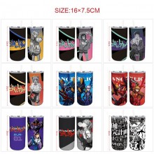 EVA anime coffee water bottle cup with straw stainless steel