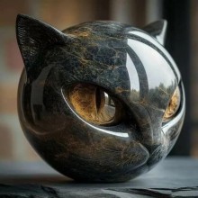 Luxury black cat figurine figure