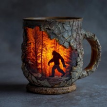Bigfoot Forest Fire 3D Stainless Steel Water Cup M...
