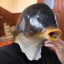 Funny Realistic Fish Halloween Cosplay Latex Mask