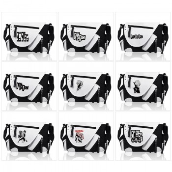 Dandadan PU black white color crossbody satchel shoulder bag