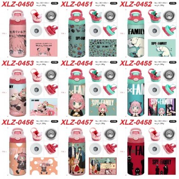 SPY x FAMILY anime sports water bottle cup with straw 350ml
