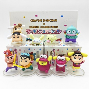 Crayon Shin-chan Sanrio anime figures set(9pcs a set)