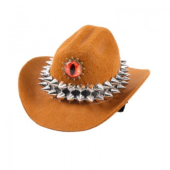 Punk Gothic Steampunk Demon Devil Eye Rivet Hat