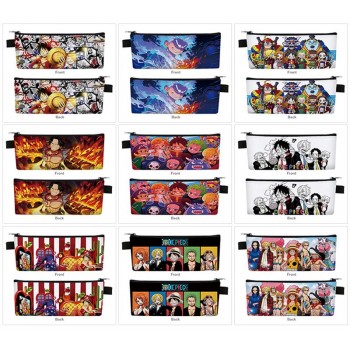 One Piece anime PU zipper pen case pencil bag