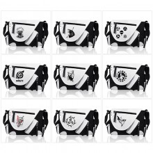 Naruto anime PU black white color crossbody satche...