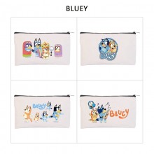 Bluey anime canvas pen case pencil storage coin bags