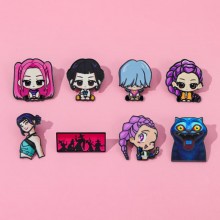 K-Pop Demon Hunters Alloy Enamel Badges Brooch Pin...
