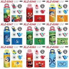 Inside Out anime sports water bottle cup with stra...