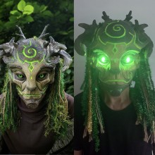 Halloween Scary Spirit Forest Green Cosplay LED La...