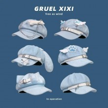 Y2k Aesthetic angel wings paw beret cap hat