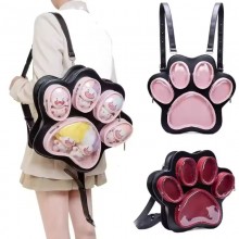 Cute Cat Paw Ita Bag Multi Layer Large Capacity Ba...