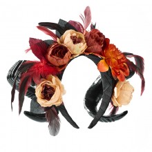 Mysterious Dark Rose Sheep Horn Lolita Headwear He...