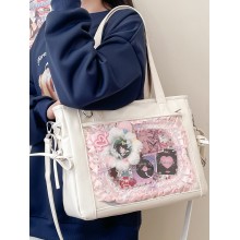 Japanese Kawaii Transparent JK Tote Handbag Shoulder Ita Bag