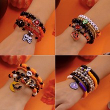Halloween Skeleton Ghost Love Crystal Bracelets set