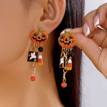 Halloween Pumpkin Ghost Dangle Earrings
