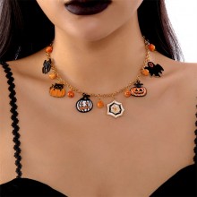 Halloween Pumpkin Ghost Charms Choker Necklaces