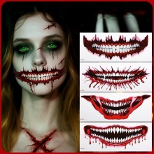 Funny Big Mouth Temporary Scary Fake Tattoo Stickers