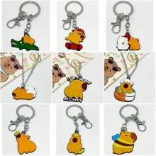 Capybara Rodent anime alloy key chains necklace