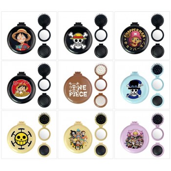 One Piece anime folding portable comb mirrorrs