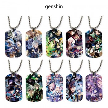 Genshin Impact game dog tag military army necklace