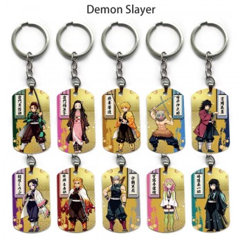 Demon Slayer anime alloy two-sided pendant key chain keychains