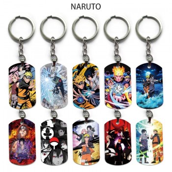 Naruto anime alloy two-sided pendant key chain keychains