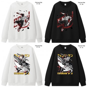 Chainsaw Man anime long sleeve round neck thick cotton hoodies cloth