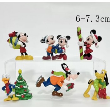 6pcs/set Mickey Mouse Donald Duck christmas figures(OPP bag)