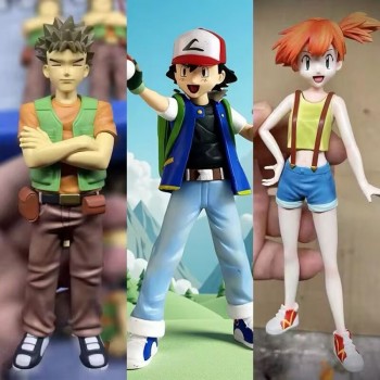 Pokemon 1/10 Misty Brock Ash Ketchum anime Figure