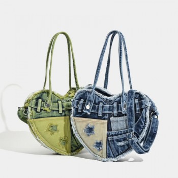 retro vintage denim canvas crossbody shoulder bag