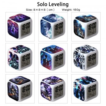Solo Leveling anime Alarm Clock Colorful Light Display Time Week Month