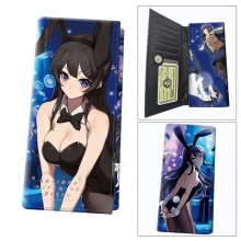 Sakurajima Mai anime long wallets card holder purse