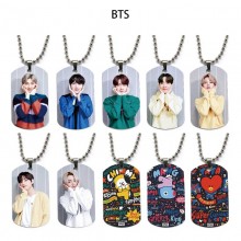 BTS BT21 star dog tag military army necklace