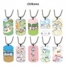 Chiikawa anime dog tag military army necklace