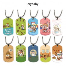 Crybaby anime dog tag military army necklace
