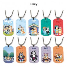 Bluey dog tag military army necklace