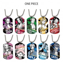 One Piece anime dog tag military army necklace