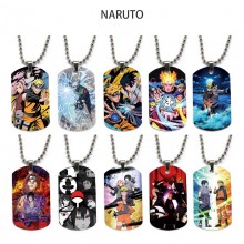 Naruto anime dog tag military army necklace