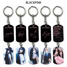 Black Pink star alloy two-sided pendant key chain ...