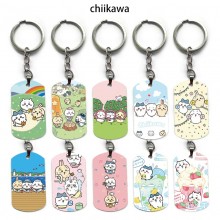 Chiikawa anime alloy two-sided pendant key chain k...