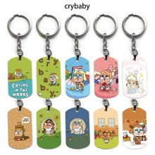 Crybaby anime alloy two-sided pendant key chain ke...