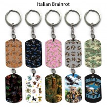 Italian Brainrot anime alloy two-sided pendant key...
