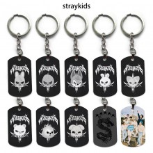 Straykids star alloy two-sided pendant key chain k...