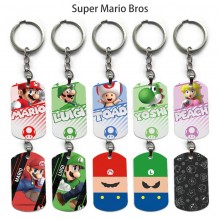 Super Mario anime alloy two-sided pendant key chain keychains