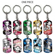 One Piece anime alloy two-sided pendant key chain ...