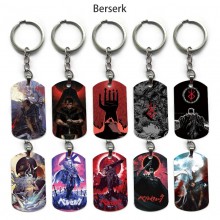 Berserk anime alloy two-sided pendant key chain ke...