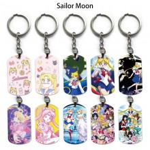 Sailor Moon anime alloy two-sided pendant key chai...