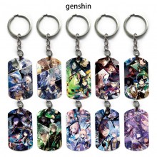 Genshin Impact game alloy two-sided pendant key ch...
