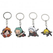 One Piece Luffy Zoro Sanji Law anime alloy key cha...